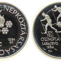 UNGARN Silber Proof/ PP 500 Forint 1984 Olympia "SKILANGLÄUFER", Selten