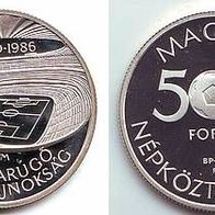UNGARN Silber Proof/ PP 500 Forint 1986 Fußball-WM in Mexiko "STADION"