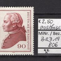 BRD / Bund 1974 250. Geburtstag von Immanuel Kant MiNr. 806 postfrisch