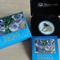 Australien Koala 1 Unze oz Silber vergoldet gilded 2010