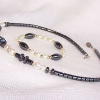 Hämatit / Perlen Halskette und Armband