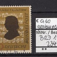 BRD / Bund 1956 100. Todestag von Robert Schumann MiNr. 234 gestempelt -2-