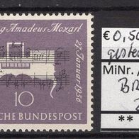 BRD / Bund 1956 200. Geburtstag von Wolfgang Amadeus Mozart MiNr. 228 gestempelt -3-