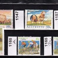 Australien Mi. Nr. 1146 + 1147 + 1157A + 1163 + 1165A + 1165Du (3) o <