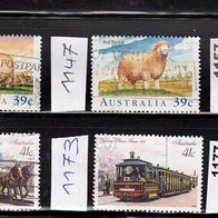 Australien Mi. Nr. 1146 + 1147 + 1157A + 1172 + 1173 + 1177A o <