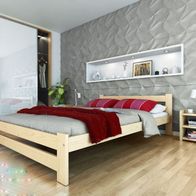 Kiefer Massivholz Bettgestell Honigbraun 140x200cm Holzbett Bett Doppelbett #DHL