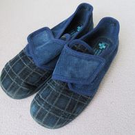 ROHDE Jungen Hausschuhe Gr. 32 blau Klettverschluß Kinder Latschen Pantoffeln