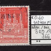 BRD / Bund 1961 900 Jahre Kaiserdom Speyer MiNr. 366 gestempelt -1-