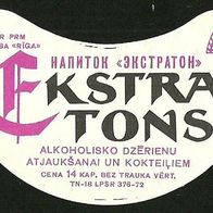 ALT ! Getränke-Etikett "Ekstra Tons" Rigas Alus Riga Lettland UdSSR Sowjetunion