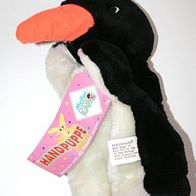Handpuppe Melloc Karo Pinguin aus Plüsch mit Original Anhänger - unbespielt.