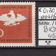 BRD / Bund 1964 250 Jahre Rechnungshof in Deutschland MiNr. 452 postfrisch