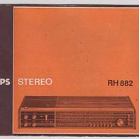 Bedienungsanleitung für Älteres Philips Radio mit Kassette Typ RH 882 in Englisch