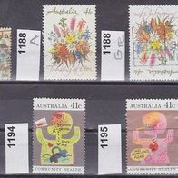 Australien Mi. Nr. 1187 + 1188A + 1188G + 1189 + 1193 + 1194 + 1195 + 1196 o <