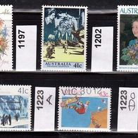 Australien Mi. Nr. 1188A + 1197 + 1202 + 1215 + 1223A + 1223Do o <