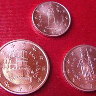 San Marino 1 cent , 2 cent und 5 cent 2004 bankfrisch aus der Rolle Lesen