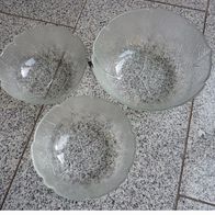 3 Glasschüsseln mit Blattmotiv