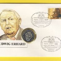 Numisbrief Ludwig Erhard 2 DM 1988 G Top