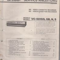 Sharp Service Manual für Videorekorder VC - 581 GS