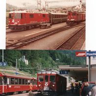 2 original Fotos - Bernina Express Engadin Schweiz 1998 - 15x8 + 12x8,8 cm (533)