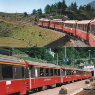 2 original Fotos - Bernina Express 1998 - Engadin Schweiz 15x9 + 15x9 cm (534)