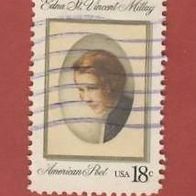 USA 1981 Edna St. Vincent Millay, Dichterin Mi.1498 mit farbigen Stempel gest.