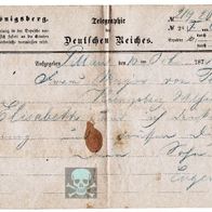 telefgraphische Depesche, Frau Major von Tecklenburg, 1872. Nr: 1821, no PayPal