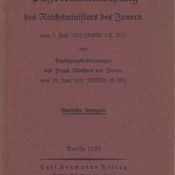 Paßbekanntmachung des des Reichsministers des Innern vom 7. Juni 1932 nebst Ergänzung