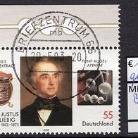 BRD / Bund 2003 200. Geburtstag von Freiherr von Liebig MiNr. 2337 gestempelt Ecke -1