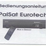 Bedienungsanleitung für Palsat Eurotech 1 Sat Receiver.