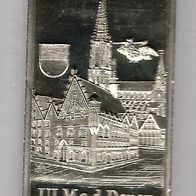 1 Oz Unze Silber Barren Ulmer Münster 999 fein selten