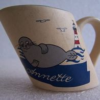 Kleine, ovale Keramik - Espressotasse " Annette "