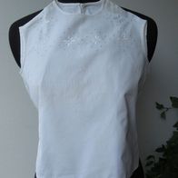 Original DDR Mädchen Kinder Bluse Gr 122 weiß mit Stickerei Baumwolle Hemd Shirt