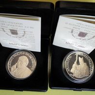 Vatikan 2002 10 Euro + 5 Euro PP Silber * die ersten Euro Gedenkmünzen vom Vatikan