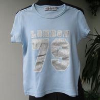 T-Shirt "Miss Petrolio" Gr. 140/146 London 79 Mädchen blau Basic Hemd Baumwolle