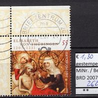 BRD / Bund 2007 800. Geburtstag Elisabeth von Thüringen MiNr. 2628 gestempelt Ecke -2