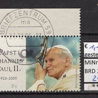 BRD / Bund 2005 Tod von Papst Johannes Paul II. MiNr. 2460 gestempelt Eckrand