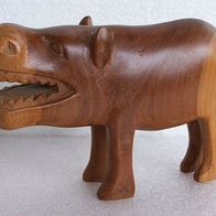 Stilisierte, handgeschnitzte Holzfigur - " Flußpferd "