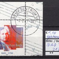 BRD / Bund 2000 250. Todestag von Johann Sebastian Bach MiNr. 2126 gestempelt Ecke -2