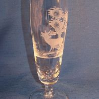 Glas mit Gravurdekor - " Waldlandschaft mit Hirsch "