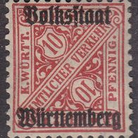 Württemberg Dienstmarke 262 * #018689