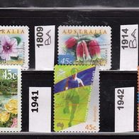 Australien Mi. Nr. 1807 + 1809 BA + 1914 BA + 1915 BA + 1941 + 1942 <