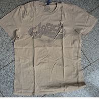 H&M Devided T-Shirt beige mit Audruck Gr. M