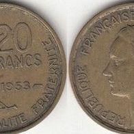Frankreich 20 Francs 1953 (m384)
