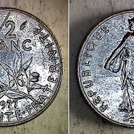 Frankeich 1/2 Franc 1977 (1306)