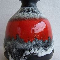 Rote Lava-Keramik-Vase, W. Germany BAY 60ger Jahre * **