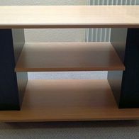 TV Rack aus Holz hell/ schwarz