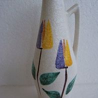 Keramik Henkelvase mit Blumendkor, W. Germany 60ger * **