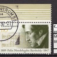 BRD / Bund 1997 150. Todestag von Felix Mendelssohn Bartholdy MiNr. 1953 gest. Ecke