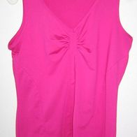 Schönes TCM Top Shirt Bluse mit Raffung, ärmellos, pink, Gr. 40.