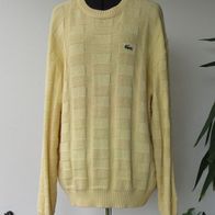 Wie neu: Lacoste Pullover Herren Gr. 4 M gelb Pulli Hoodie Sweatshirt Baumwolle